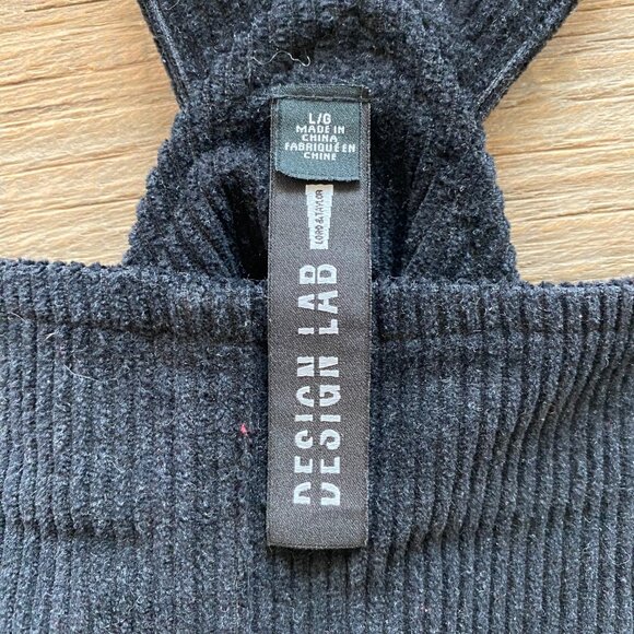 Lord & Taylor Design Lab Corduroy Overall Dress Black Size L - Picture 4 of 4